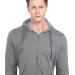 M Fleece With Zip C Gray 300Gsm